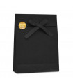 Pochette cadeau noire avec ruban