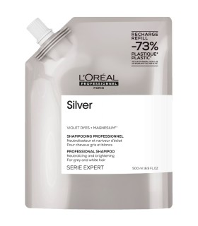 Série Expert - Shampoing déjaunisseur -  SILVER - Eco recharge - 500ml