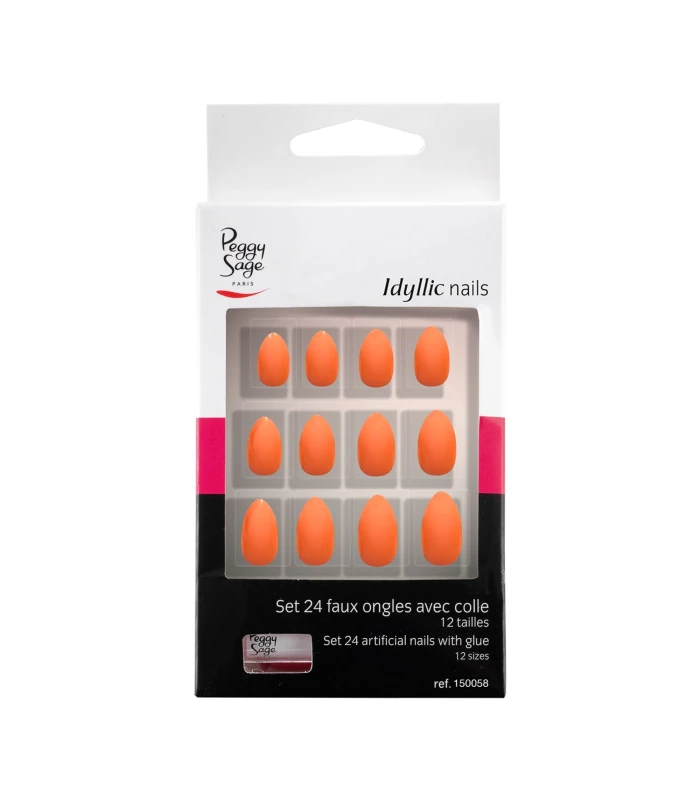 Kit 24 faux ongles Idyllic nails - Coral stiletto