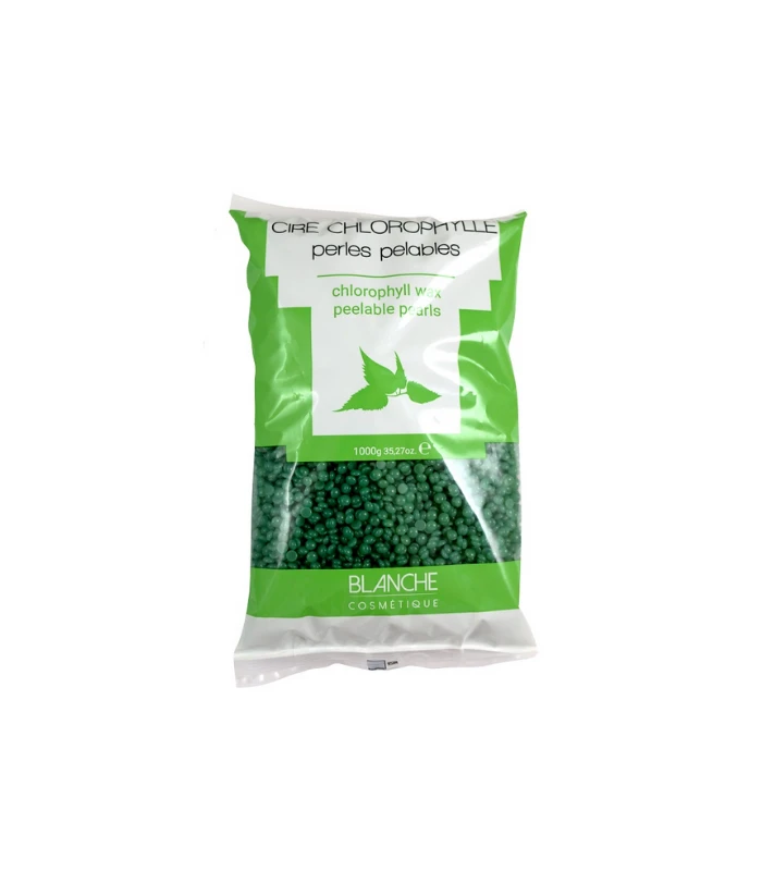 Sachet Perles Cire pelable épilation Chlorophylle 1KG - BLANCHE COSMÉTIQUE